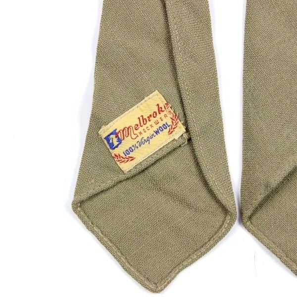 Khaki / Tan wool service necktie