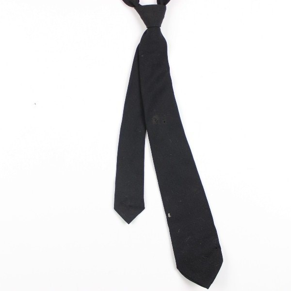 Black wool service necktie