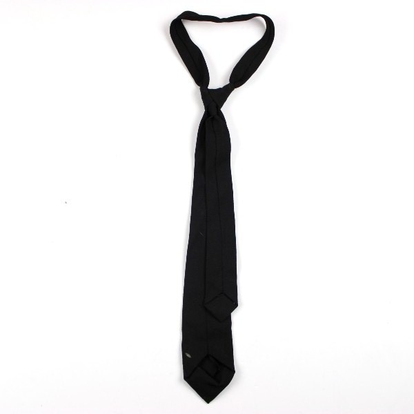 Black wool service necktie