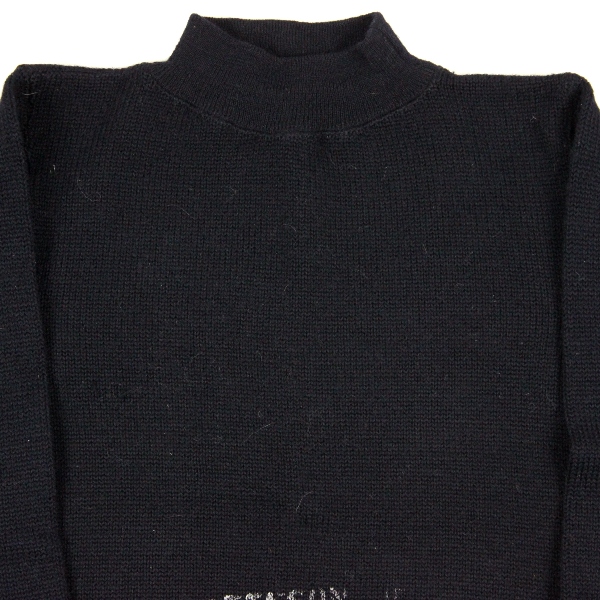 US Navy blue wool sweater & white personal items bag