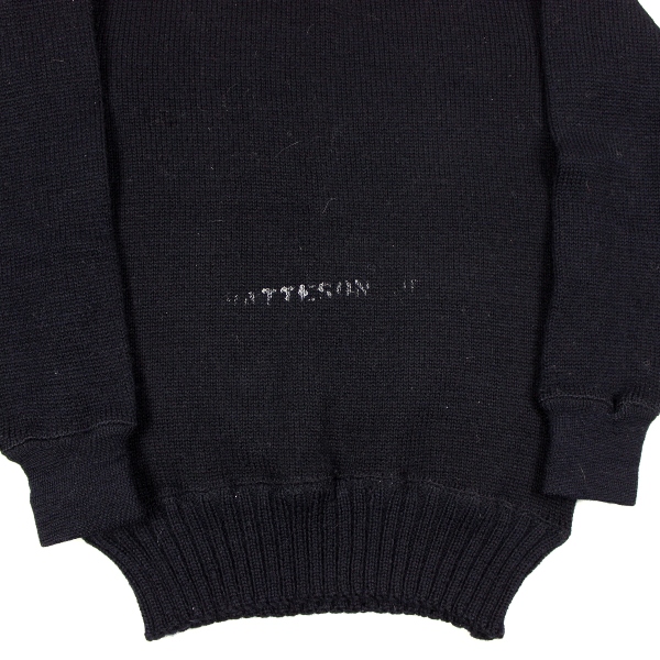 US Navy blue wool sweater & white personal items bag