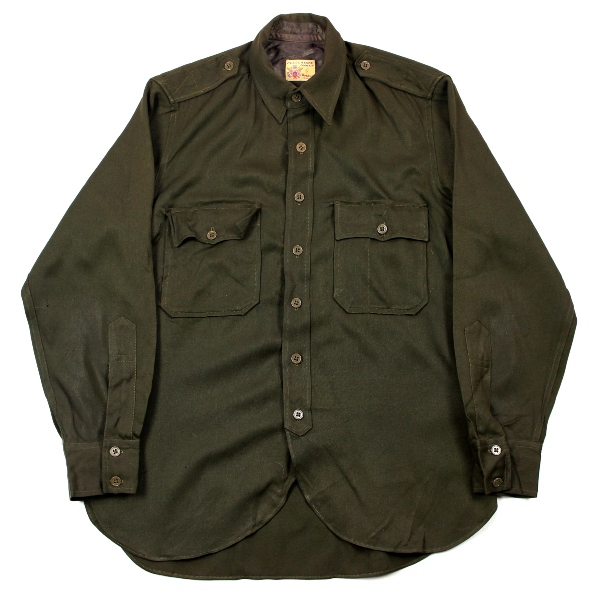 Army / Air Corps officers dark OD gabardine shirt - 15 1/2 x 32