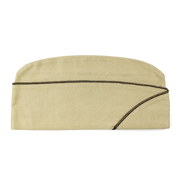 Officers khaki / tan cotton garrison cap - 7 1/8