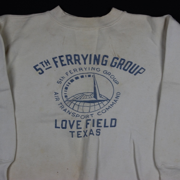 Scarce 1940s white cotton sweatshirt - 5th Ferrying Group