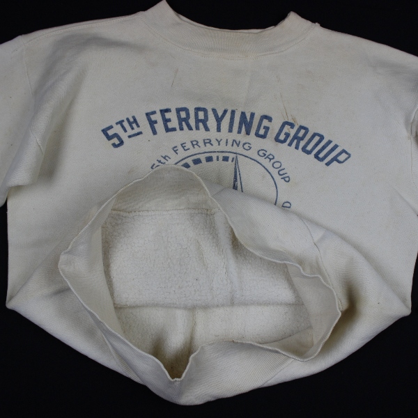 Scarce 1940s white cotton sweatshirt - 5th Ferrying Group