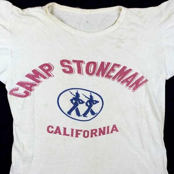 Scarce 1940s white cotton t-shirt - Camp Stoneman, CA