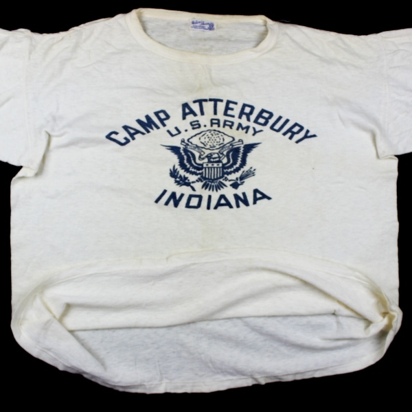 Scarce 1940s white cotton t-shirt - Camp Atterbury, IN