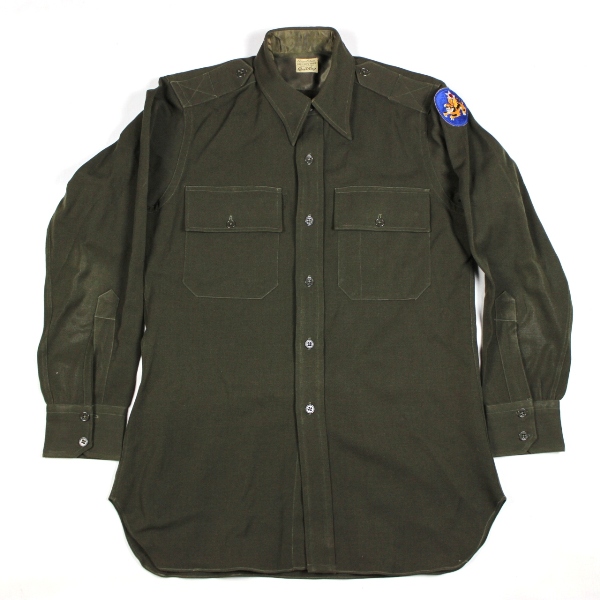 USAAF OD wool gabardine officers dress shirt - 14th AF