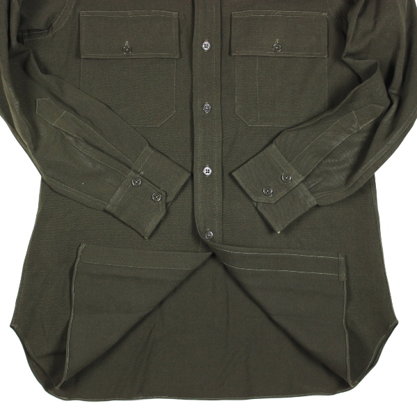 USAAF OD wool gabardine officers dress shirt - 14th AF