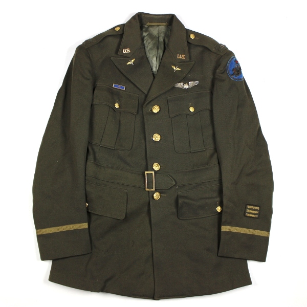 USAAF OD wool gabardine officers dress jacket - 14th AF bullion