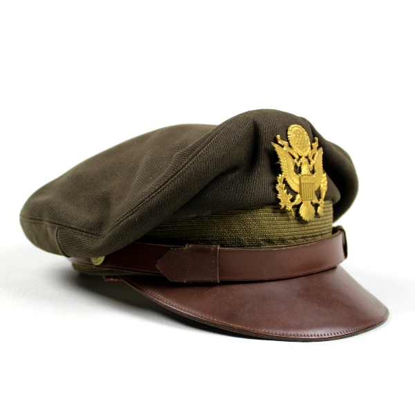 USAAF officers OD wool gabardine dress visor cap