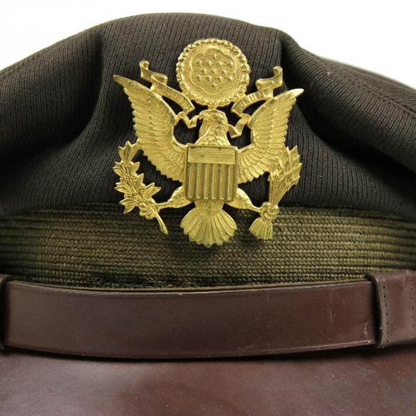 USAAF officers OD wool gabardine dress visor cap