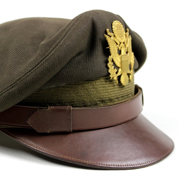 USAAF officers OD wool gabardine dress visor cap