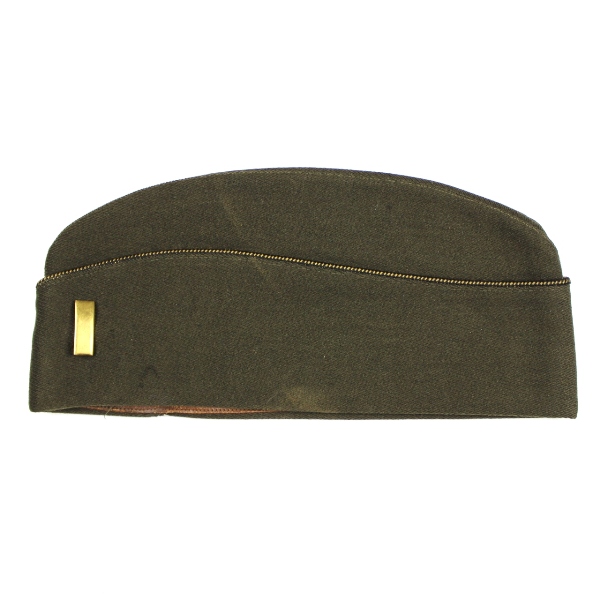 US Army officers OD wool gabardine garrison cap - 2nd LT