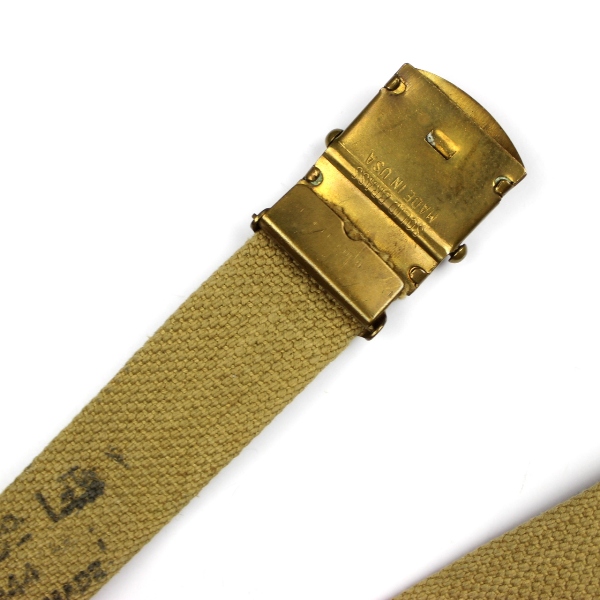 Officers khaki cotton webbing dress belt - British Made