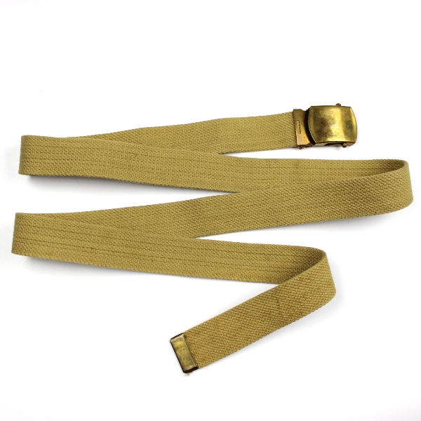 Officers khaki cotton webbing dress belt - British Made