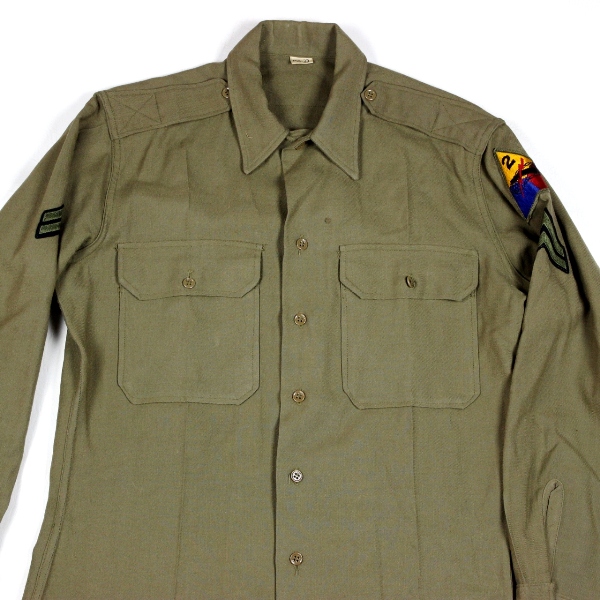 US Army wool serge service shirt - 2nd Armored Division