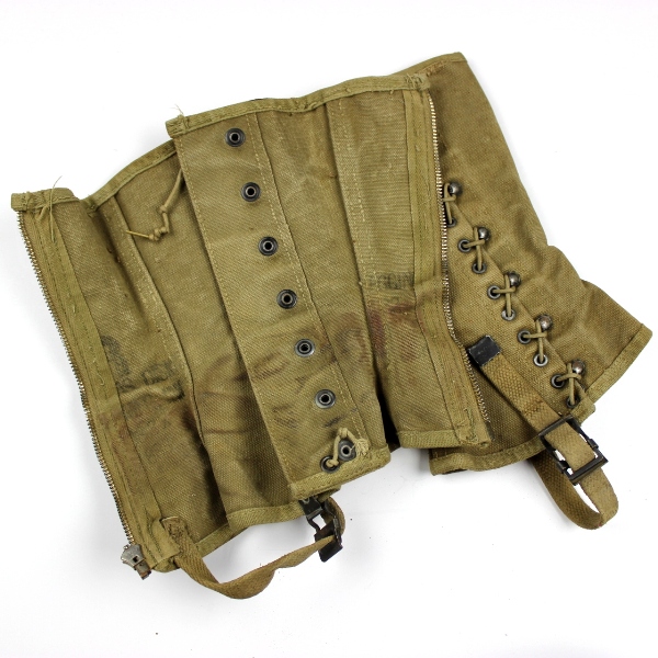 Rare M1938 canvas leggings - Field modification