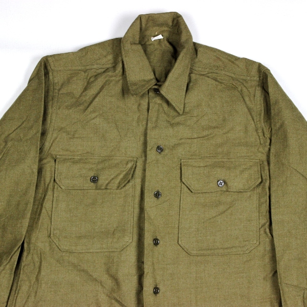 M1937 enlisted men OD mustard flannel shirt - 15 1/2 x 34