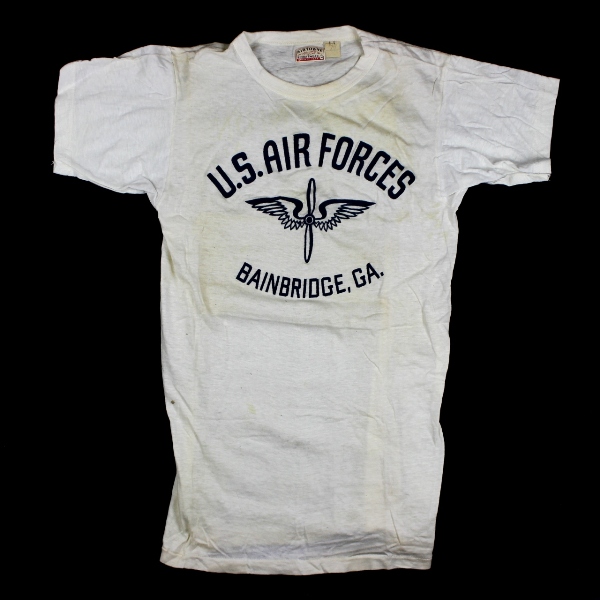 Scarce 1940s USAAF white cotton t-shirt - Bainbridge, GA