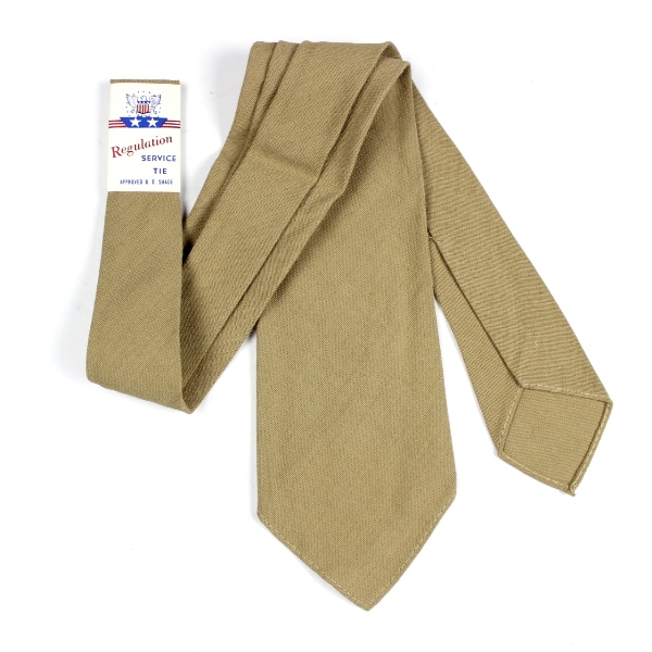 Khaki / Tan wool service necktie