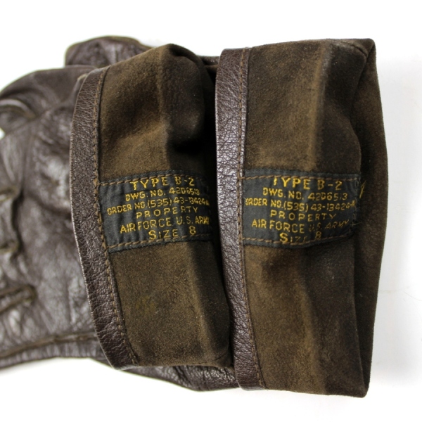 USAAF B2 leather flight gloves - Size 8