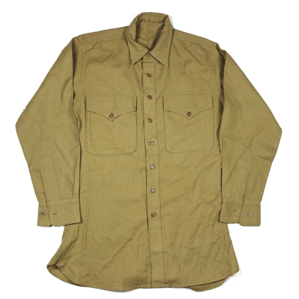 USMC brown wool service shirt