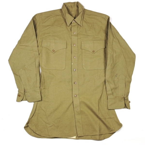 USMC brown wool service shirt