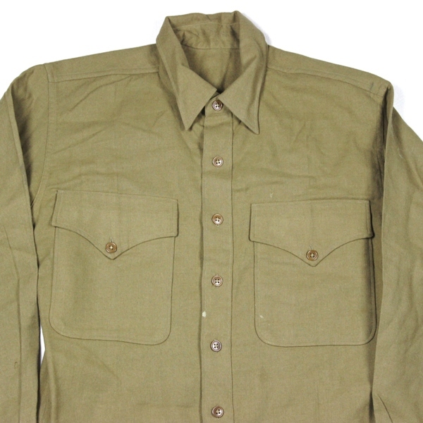 USMC brown wool service shirt