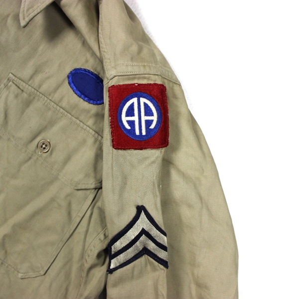 EM Ike dress jacket, side cap dog tag - 82nd Airborne Division