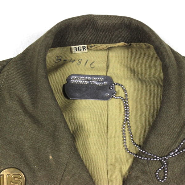 EM Ike dress jacket, side cap dog tag - 82nd Airborne Division